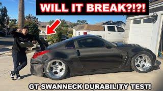 Testing Out FIRST EVER GT Swan Neck on FULL Carbon Fiber 350z!!! (WILL IT HOLD?)