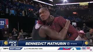 Indiana pacers draft Bennedict Mathurin with the 6th pick - 2022 NBA draft