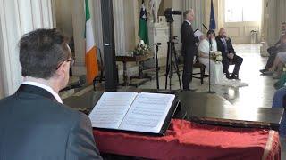 Wedding Ceremony at City Hall ,  Dublin , Sean De Burca , Wedding Ceremony Singer , Piano player