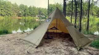 Hot Tent camping with Firehiking tent stove and the FireHiking LEVA Plus Hot Tent.