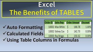 Excel Table Benefits