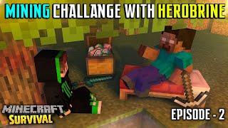 DIAMOND MINING CHALLANGE WITH HEROBRINE IN MINECRAFT SURVIVAL(#2)