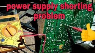 tv repair power supply short problem