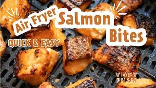 Air Fryer Miso Soy Garlic Salmon Bites