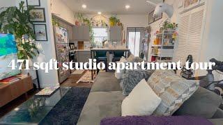 cozy & colorful 471 sqft studio apartment tour // midtown sacramento, california