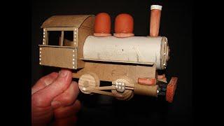 TP Tube Steam Locomotive Model (Part One) made w/ cardboard, TP tube, stir sticks, polymer clay