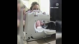 Basic cloth damage repair using portable sewing machine 505A