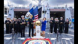 LIVE Aboard the USS John Basilone, the U.S. Navy's Newest Warship, to Honor Veterans Day