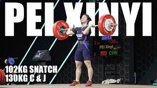 Pei Xinyi 102kg Snatch 130kg C&J | 2023 WWC in Riyadh