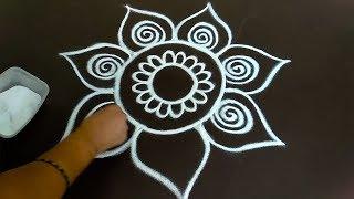 Daily Rangoli Design - 16 | Easy Free Hand Rangoli Designs | Simple Rangoli Designs