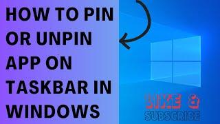 How To Pin Or Unpin App On Taskbar In Windows