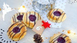 Pfauenaugen - Marzipanmakronen - Weihnachtsgebäck Rezept - Marzipanplätzchen - Kuchenfee AD