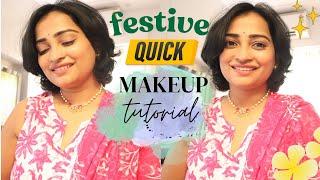 My Quick Makeup Look Tutorial for Festive Season Perfect for No Time Moms | Indian Mom On Duty