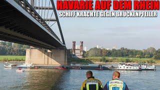 [BINNENSCHIFF KOLLIDIERTE MIT BRÜCKENPFEILER!] - Wassereintritt in Frachtraum ~ Havarie auf Rhein -