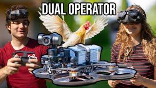 I Built a Dual Operator FPV Drone to chase Chicken!  Hequav G Port Gimbal Review