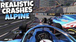 REALISTIC F1 CRASHES ALPINE