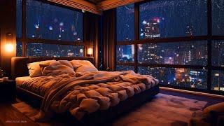 Fall asleep blissfully in a soft bed with the sound of the rain on the windows