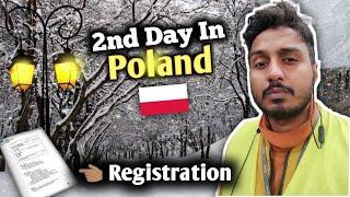 2nd day in Poland  register to get Pesel || Second day snowing || vlog