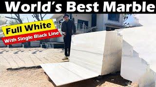 World No.1 Marble | Full white With Single Black Line | Makrana Albeta Marble | 9116113111