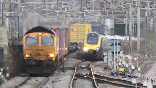Excellent Few Hours at Rugby Station Trains at Speed and Freight Trains 7/2/24 ￼