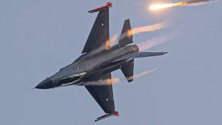 DUSK ILLUMINATED BY ROYAL DANISH AIRFORCE F-16 DISPLAY AT SANICOLE AIRSHOW 2024 - 4K