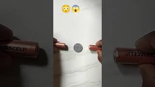 spin Coin with Battery #youtubeshorts #experiment #scienceexperiment #cointricks #coinexperiment