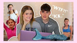 My Boyfriend Reacts to my Old SevenSuperGirls Videos!  || Ellie Louise