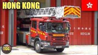 *55-Meter Ladder!* [Hong Kong] Kong Wan Fire Station Ladder, Major Rescue & Ambulances Responding!