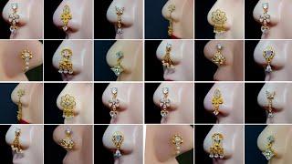 Latest gold nose pin design ||Daily wear nose ring design ||Trendy  nose ring or nose pin collection