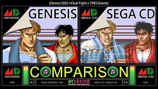 Final Fight (Sega Genesis vs Sega CD) Side by Side Comparison [Demo] Dual Longplay @vcdecide