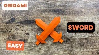 SWORD EASY ORIGAMI WORLD TUTORIAL PAPER FOLDING | DIY EASY SWORD PAPER WEAPON CRAFT INSTRUCTIONS ART