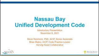 Nassau Bay Unified Development Code - Introductory Presentation