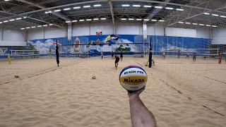 FIRST PERSON BEACH VOLLEYBALL | Beach vs Classics | Olimpic medalist - Krasilnikov and Leshukov