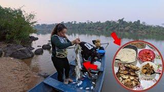 Inacreditável em poucos minutos enchemos o barco de peixe Pescaria e um jantar maravilhoso