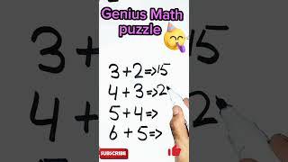 Genius Math puzzle||Ability test||#shorts#viral#video#tranding#you tube@Nzlogic-ks1yu