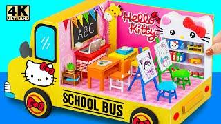 Make Hello Kitty School Bus, Classroom, Sanrio School Supplies Back to School ️ DIY Miniature House