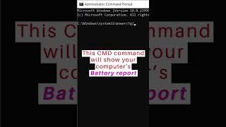 This CMD command will show your battery report #shorts