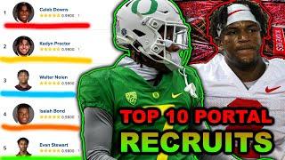 Meet THE TOP 10 TRANSFERS For the 2024 College Football Season (Insane Class)