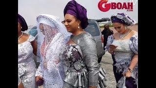 Oritsefemi's Wife, Nabila Arrives Her Traditional Wedding Like A Queen With Beautiful Bridal Trains