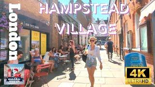 Walking Tour London Hampstead Village, Cafe Society, Chic People, Pretty Streets - 4K HDR