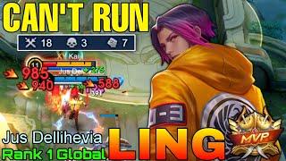YOU CAN'T ESCAPE ME! 18 Kills Ling 3,800+ Matches - Top 1 Global Ling by Jus Dellihevia - MLBB