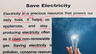 Essay On Save Electricity / English padhna kaise Sikhe / Spoken English practice/