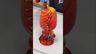 Phoenix Rising Acrylic Pour Vase and Canvas