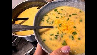 Cheese soup with meat and mushrooms, delicious, simple recipe #dinner #soup