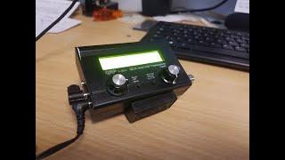 A homemade tilt stand for the QCX Mini QRP Transceiver from QRPLabs