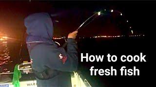 Night time cod fishing/ fresh fish cooking/ small boat fishing uk  #fishing #cooking