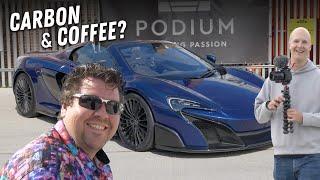 "Getting Coffee" At Podium Place In A McLaren 675LT MSO Carbon Series | Ft. @seenthroughglass