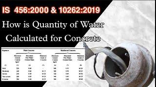 What is Water Cement ratio? How is Quantity of Water Calculated for Concrete as per IS 456:2000