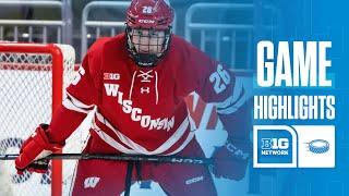 UCONN vs. Wisconsin | Highlights | Big Ten Hockey | 12/29/2024