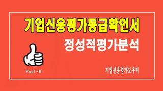 기업신용평가등급확인서의 정성적평가 분석 / 여러분의 궁금증을 해결하여 드립니다.